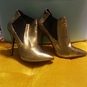 Gold shimmer booties